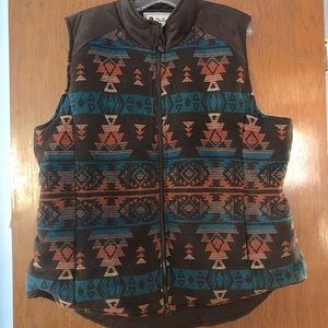 NWOT Outback Trading Company XL Southwestern Pattern Quilted Vest